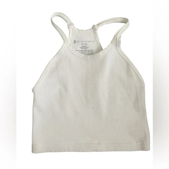 FREE PEOPLE Movement happiness Runs crop tanks size M/L  set of two Grey/White - Picture 7 of 14